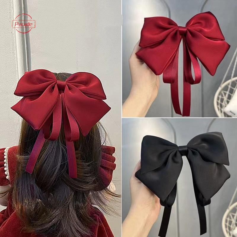 Cuộc diễu hành Thanh Lịch Nơ Ngọt Đuôi Ngựa Màu Trơn Nơ Lớn Kẹp Tóc Cho Nữ Bé Gái Đơn Giản Thời Trang Phụ Kiện Tóc Quà Tặng VN