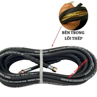 Dây rửa xe áp lực cao 10m,15m, 20m tặng kèm béc đồng - dây xịt rửa xe ren 13mm DÙNG CHO MÁY MÔ TƠ KÉO