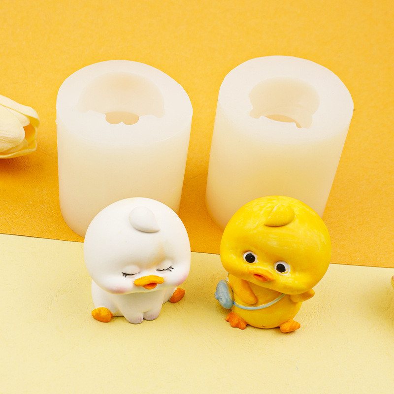 Hoạt Hình 3D Vịt Khuôn Silicon DIY Thạch Cao Handmade Thạch Cao Nhựa Khuôn Socola