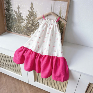 Váy Maxi Hè Cổ Yếm Cho Bé Gái Chất Đũi Mềm