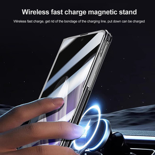Ốp điện từ trong suốt mạ điện cho OPPO Find N5 FindN5 5G Nam châm hấp phụ kim loại Vỏ bảo vệ có kính cường lực