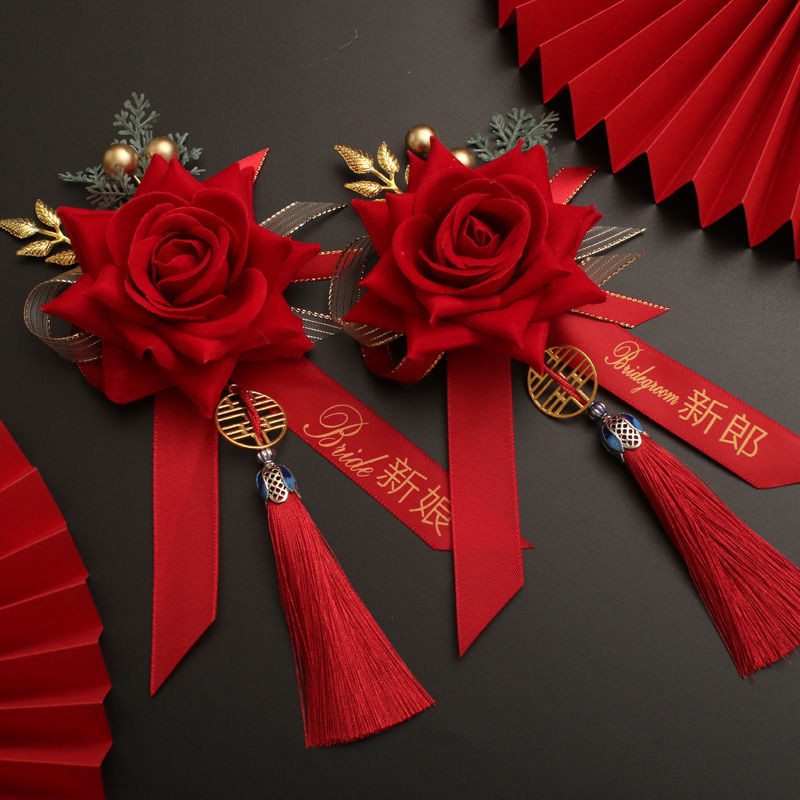 ⚡Hoa cài áo cưới gia đình đám cưới Đồ cưới phù rể cô dâu chú rể sáng tạo Trọn Bộ Phù Dâu bố mẹ mô phỏng Hoa cài áo I1VB
