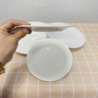 Đĩa tròn cạn/Đĩa bằng trắng trơn - Sứ Cao Cấp - Nhiều Size - Vỡ 1 đổi 1 - Trường An VN