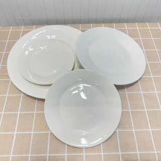 Đĩa tròn cạn/Đĩa bằng trắng trơn - Sứ Cao Cấp - Nhiều Size - Vỡ 1 đổi 1 - Trường An VN