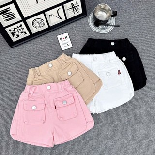 10-27kg Quần đùi kaki túi hộp bé gái