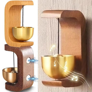 Chuông Đồng Gỗ Vintage,Trang trí nhà cửa, trang trí chuông gió,Chuông gió bằng gỗ,Chuông gió sồi