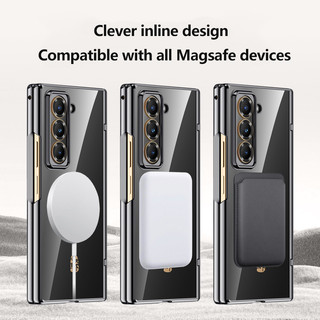 Ốp điện trong suốt lò xo từ tính Bản lề cho Samsung Galaxy Z Fold Phiên bản đặc biệt SE W25 Fold6 Slim 5G Giá đỡ bảo vệ