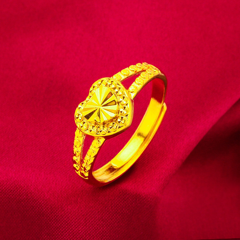 【BÁN BUÔN】Nhẫn Mạ Vàng 916 Nhẫn Tình Yêu Có Thể Điều Chỉnh Nhẫn Nữ Trang Sức 916 CINCIN EMAS nhẫn vàng nữ nhẫn vàng