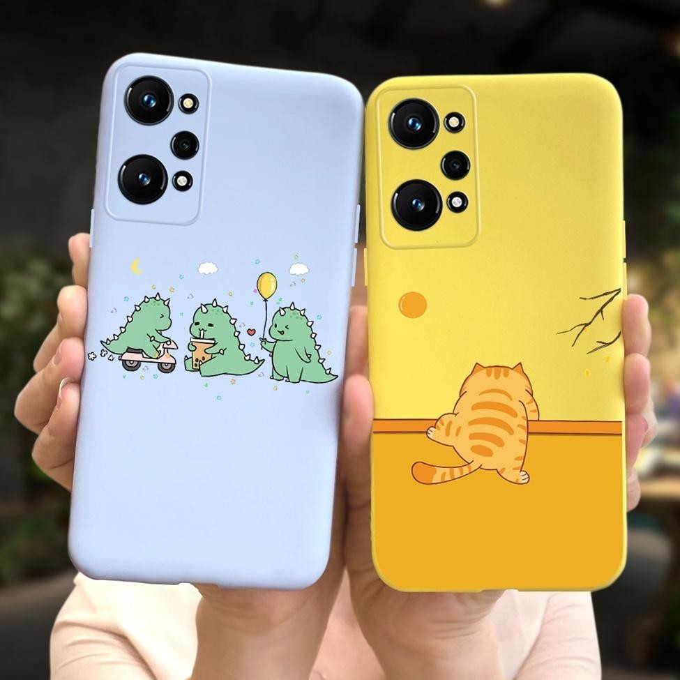Dành Cho Realme Q5 Pro Vỏ RMX3372 Kẹo Chống Sốc Silicon Ốp Lưng Cho Realme Q5 Pro Ốp Lưng Hoa Thời Trang Dễ Thương Mèo Phi Hành Gia Sơn