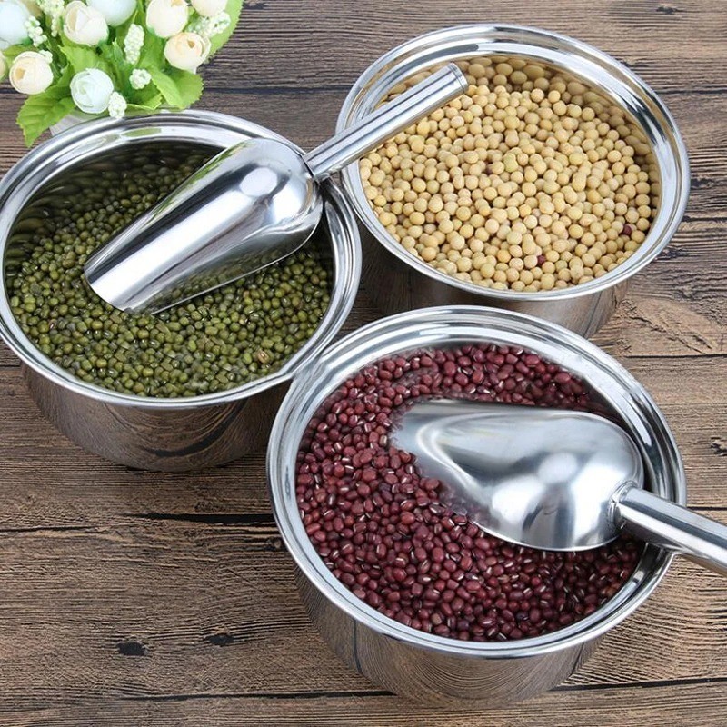 [Nổi bật] Xẻng đá bằng thép không gỉ - Muỗng đậu cà phê kẹo - Tiết kiệm nhân công, Tay cầm mượt mà, Bền bỉ - Dụng cụ nhà bếp - Thìa đo ngũ cốc - dành cho quầy Bar, tiệc tùng, tiệm bánh