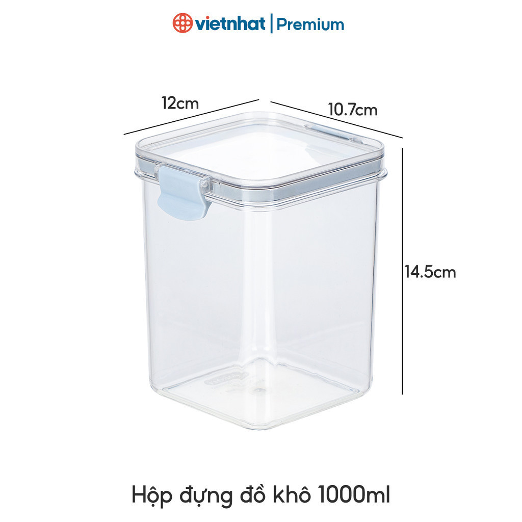 Hộp đựng thực phẩm đồ khô, có nắp cài kín cao cấp Hokori HKH Nhựa Việt Nhật  6590 AMIZIN