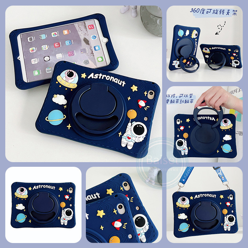 Ốp Silicon Mềm Cho Samsung Tab S7 S8 S9 S9 FE X700 X710 S7 + S8 + S9 + S9 FE + S7 FE S9 Plus T730 X800 X810 360° Nắp đứng có thể gập lại xoay