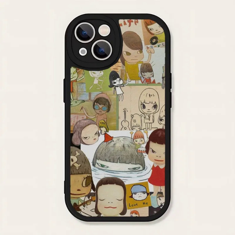Bk-1 Yoshitomo Nara Artnet Artnet Ốp Điện Thoại Da Cừu Cho Iphone 13 Pro Max 11 12 14 Mini X Xr Xs 8 7 Puls Se Luxury Mobile