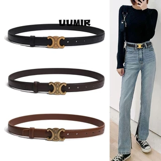 Thắt lưng thiết kế, Thắt lưng da giả mềm mại cho nữ, Thiết kế phương Tây cổ điển Khóa vàng Thắt lưng màu đen Thắt lưng quần jean Váy