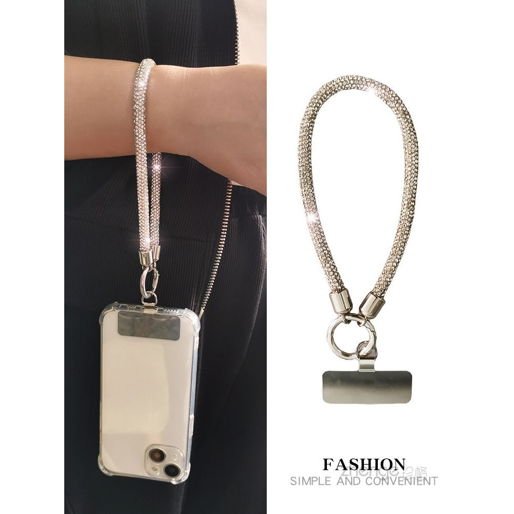 Phụ Kiện Điện Thoại Di Động Full Kim Cương Dây Điện Thoại Di Động Nữ ins Ánh Sáng Sang Trọng Nhỏ Hương Thơm Ngắn Phong Cách Chống Sốc Di Động Treo Cổ Tay Vỏ Điện Thoại Đa Năng Sling Chống Mất Điện Thoại Di Động Phụ Kiện Đa Năng