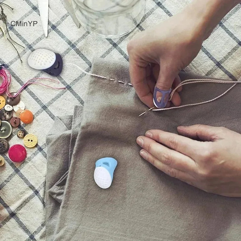 Cyp May Thimbles Silicone May Ngón Tay Đầu Chống Trơn Trượt Rỗng Ngón Tay Bảo Vệ Tay DIY Chữ Thập May Dụng Cụ Vinh Quang