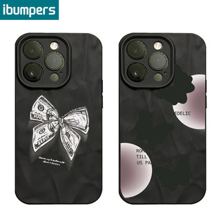 ibumpers Ốp lưng Iphone Hàn Quốc Đẹp Nơ Bướm In Hình Đen Ốp Điện Thoại Mỏng Silicone Mềm Chống Bẩn Chống Sốc Cho Iphone 15 14 12 13 11 Pro Max IP 7 8 Plus Iphon X XS
