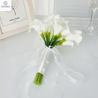 Bó hoa cưới cô dâu Rum trắng và ngọc trai siêu xinh CEVERIA