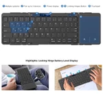 Bàn phím có thể gập lại bằng hợp kim Jomaa Bluetooth Màn hình mức pin Bàn phím gấp không dây có thể sạc lại với bàn di chuột / Miếng đệm số — ảnh 8