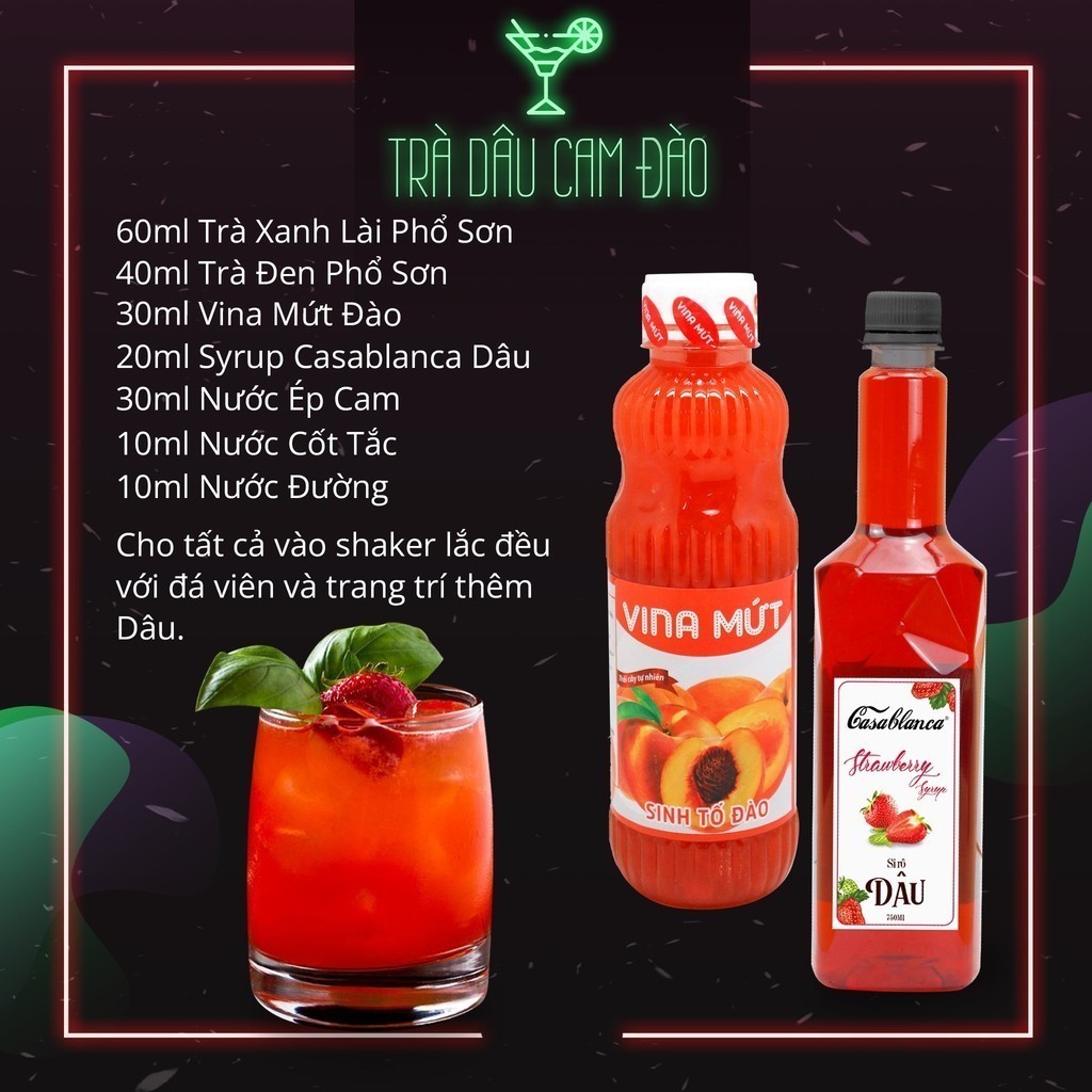 [Có sẵn] Siro Casa Blanca chai nhựa 750ml (đủ hương)