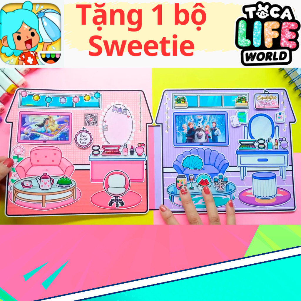 ĐỒ CHƠI NGÔI NHÀ BÚP BÊ GIẤY CẮT THỦ CÔNG DIY - TOCA LIFE WORLD -  MẪU TA057