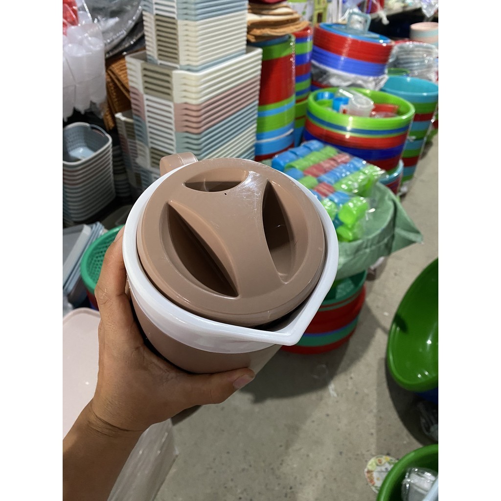 ca giữ nhiệt 1.5L cà mèn giữ nhiệt bằng nhựa PP hàng Việt Nhật 6101  bình nước nhựa  aladanh-net-vn