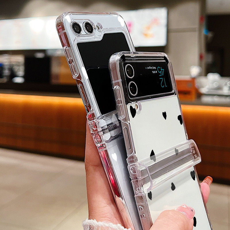 Dành Cho Samsung Galaxy Z Flip 6 Z Flip 5 Vỏ Họa Tiết Tình Yêu Gấp Chống Sốc Trong Suốt Cứng Cho Samsung Galaxy Z Flip 5 4 3