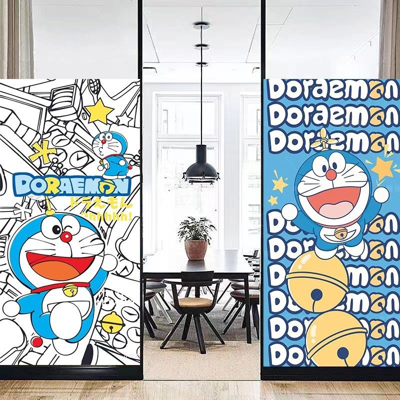 Phim Hoạt Hình Dán Cửa Sổ Phim Chống chói Trong Suốt Opaque Doremon Phòng Tắm Phòng Ngủ Hoa Văn Kính 6.4
