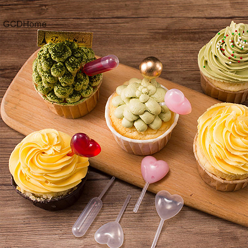 Gcdhome 50 Chiếc Chất Lỏng Bóp Nhỏ Giọt Dùng Một Lần Mứt Giọt Cho Cupcake Chuyển Nước Pipet Nhỏ Giọt Bánh Mảnh Món Tráng Miệng Dụng Cụ HOT