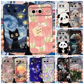 Ốp lưng Google Pixel 8 / Pixel 8 Pro Pixel8 8Pro Mèo Gấu Trúc Dễ Thương Sơn Hoa Silicon Mềm TPU Vỏ Điện Thoại