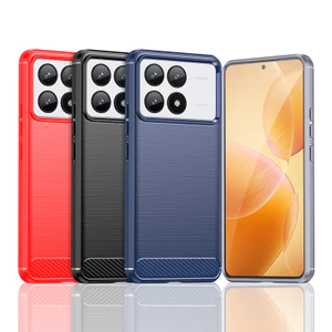 Dành cho Xiaomi Poco F6 Pro 5G Kết cấu chải siêu mỏng Vỏ nhựa TPU mềm chống sốc