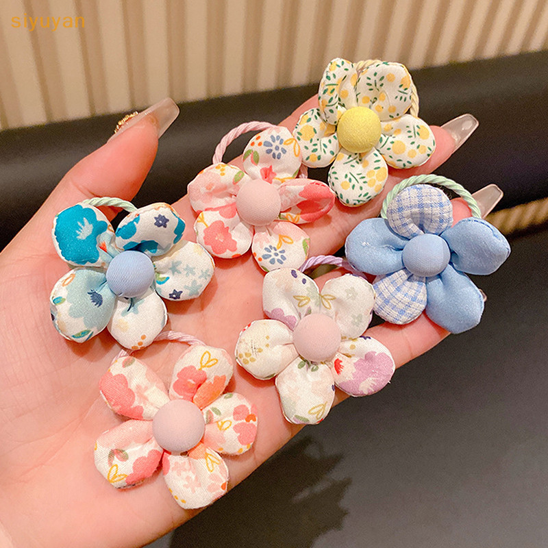 Siyuyan 10 Chiếc Nhiều Màu Sắc Hoa Ngọt Ngào Co Giãn Tóc Thời Trang Dễ Thương Đuôi Ngựa Giá Đỡ Trẻ Em Scrunchies Dây Cao Su Phụ Kiện Tóc VN