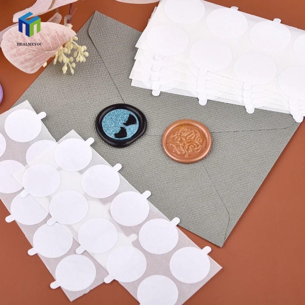 Healmeyou 50 Miếng Dán Dính Hai Mặt, Miếng Dán Tem Sáp Con Dấu Tròn Tự ...