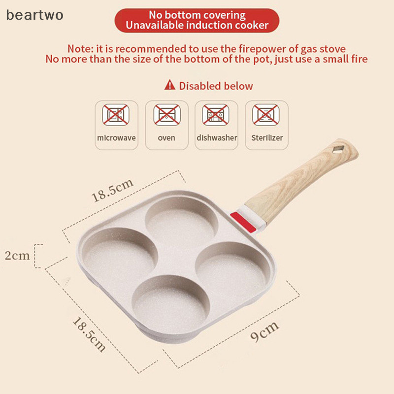 < Beartwo > Chảo Chiên Bốn Lỗ Chảo Trứng Chảo Nướng Chảo Bít Tết Đẹp
