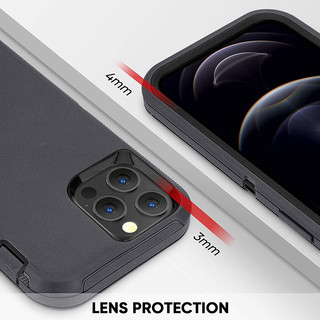 Ốp điện thoại chống sốc 3 trong 1 Defender cho IPhone 11 Pro Max XSMAX XS Lắp ráp dễ dàng Bảo vệ Camera Vỏ silicon sọc chống trượt Vỏ cứng mờ
