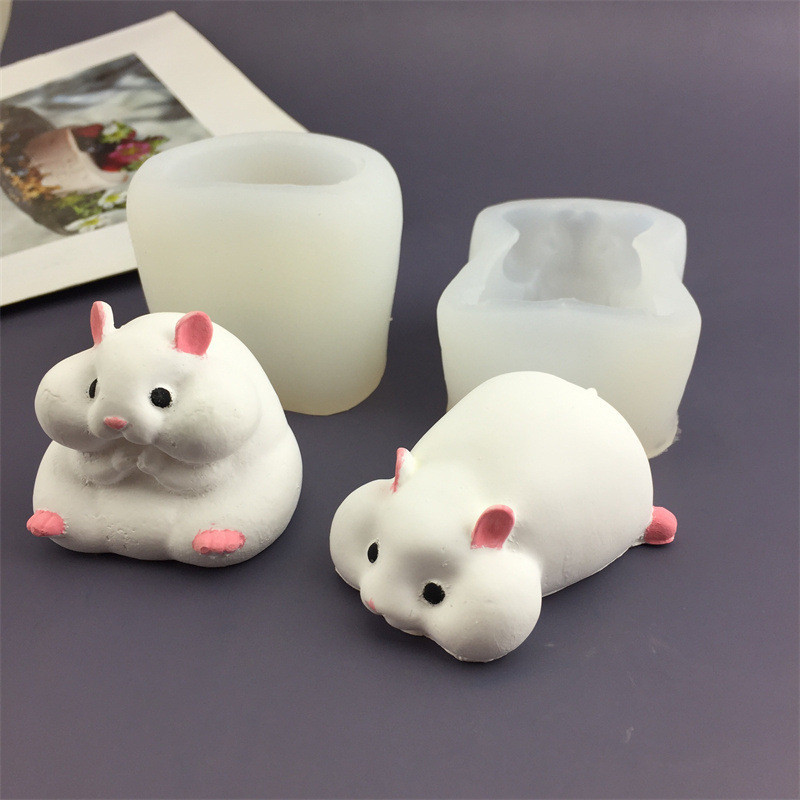 3D Hamster Khuôn silicon làm bánh/thạch/pudding/xà phòng/nến/thạch cao DIY