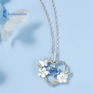 Kudosation Hoa Tinh Tế Trái Tim Mặt Dây Chuyền Vòng Cổ Cho Nữ Pha Lê Zircon Xương Đòn Dây Chuyền Tiệc Cưới Trang Sức