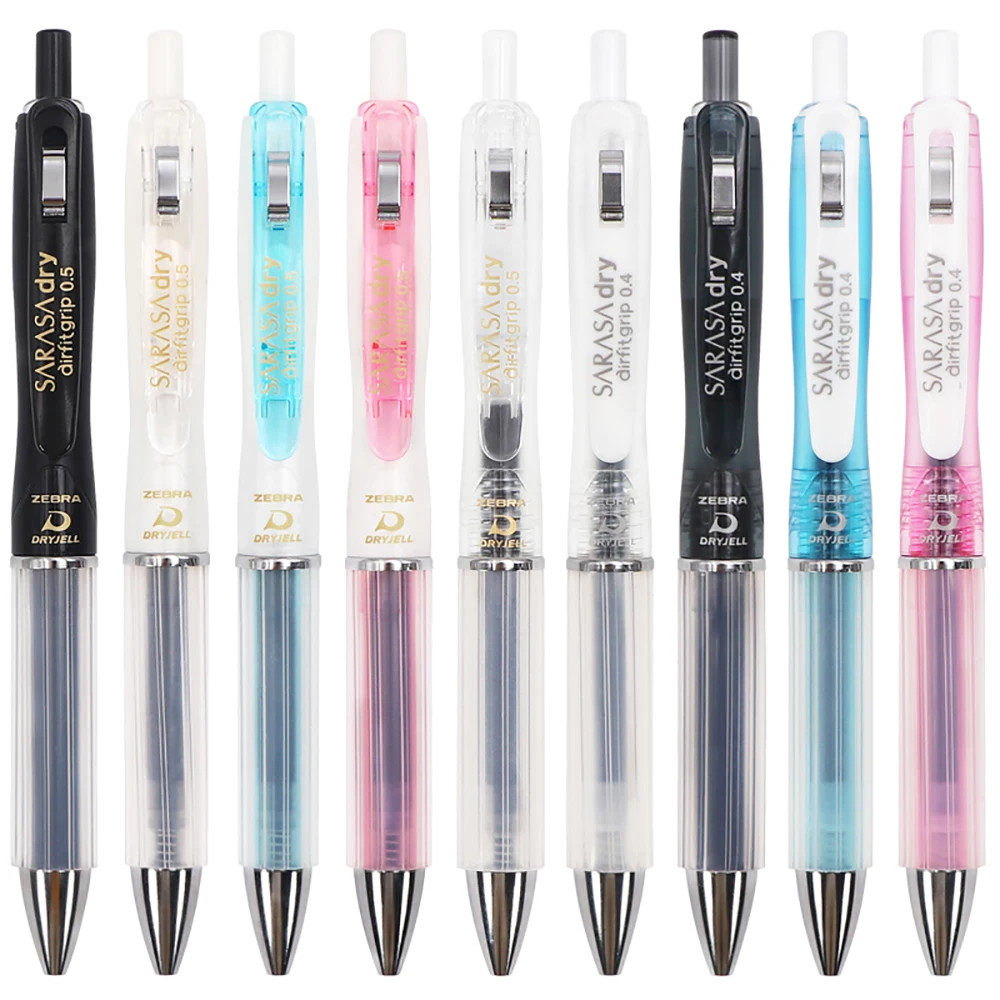 Bút Gel ZEBRA SARASA JJZ49 Đệm khô nhanh Chống mệt mỏi 0,5 / 0,4mm Bấm màu đen Văn phòng Chữ ký Bút Đồ dùng văn phòng phẩm