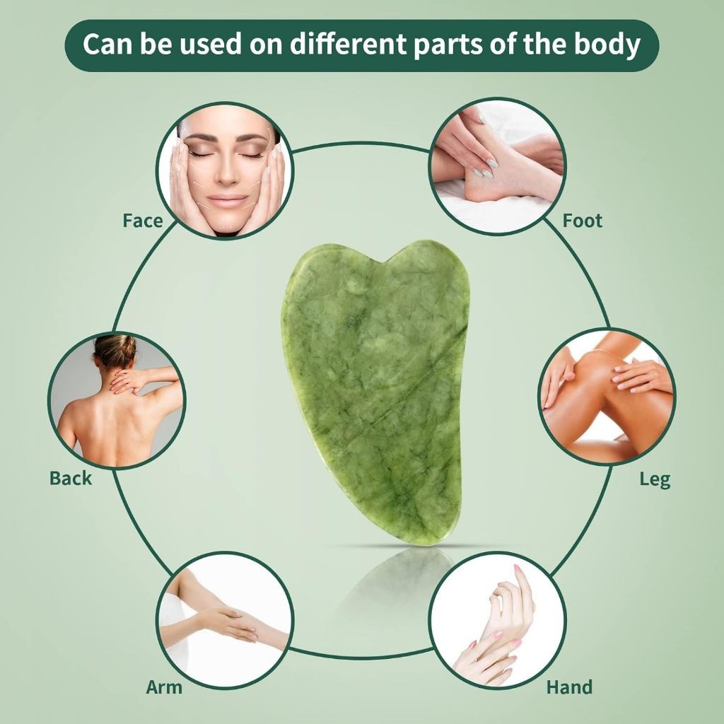 Ngọc Tự Nhiên Guasha Ban Con Lăn Bộ Mặt Cổ Cơ Thể Gua Sha Massage Dụng Cụ Giảm Béo Làm Săn Chắc & Loại Bỏ Nếp Nhăn