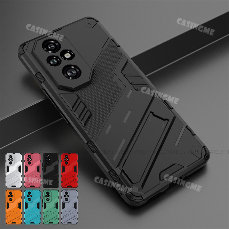 Ốp điện thoại chống sốc Honor 200 Pro 5G 2024, vỏ 3D Armor kèm giá đỡ đứng, bảo vệ cứng