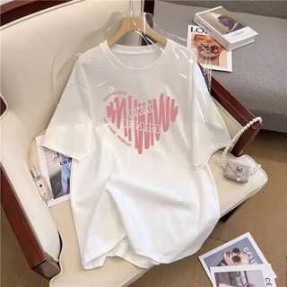 Áo Thun Nữ Cotton Tay Ngắn Dáng Rộng Cổ Tròn Phong Cách Hàn Quốc Thời Trang Mùa Hè Mới Cho Cặp Đôi Size 4XL