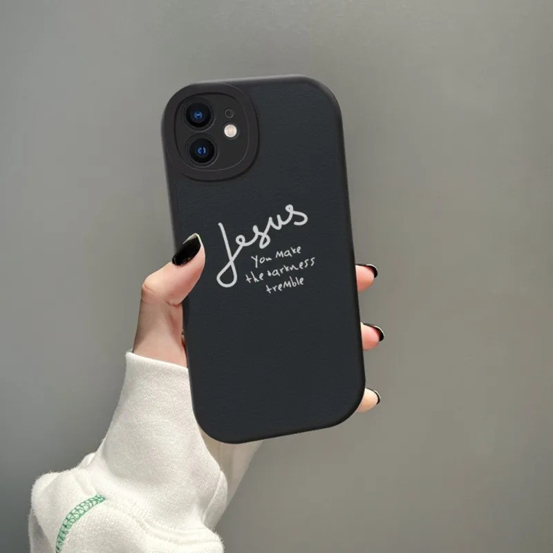 Tp-1 Câu Kinh Thánh Cơ Đốc Giáo Chúa Giêsu Vỏ Điện Thoại Da Cừu Cho Iphone 14 Pro Max 11 13 12 Mini X Xr Xs 8 6 7 Puls Se Mo