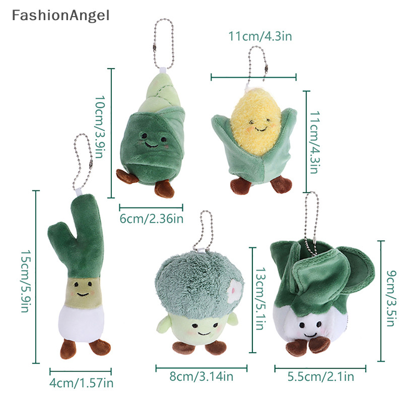 FashionAngel Rau Sang Trọng Hoạt Hình Bắp Cải Ngô Thổ Cẩm Mặt Dây Chuyền Búp Bê Nhồi Bông Mềm Móc Khóa Ba Lô Túi Xe Trang Trí Kid Quà Tặng TH