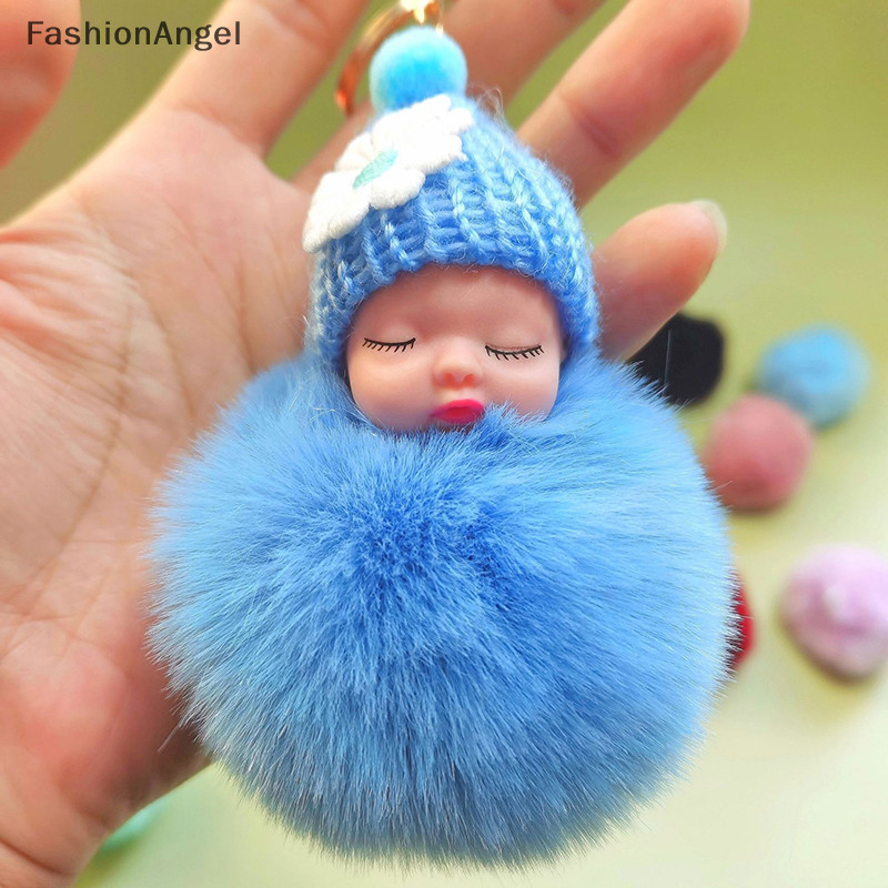 Fashionangel Pompom Ngủ Bé Móc Khóa Dễ Thương