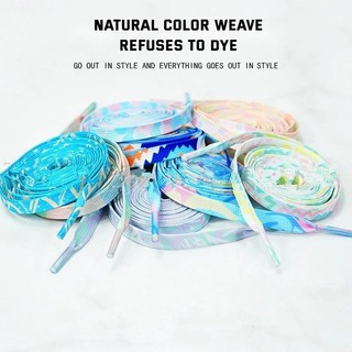 Dây giày xanh dazzling nhiều màu gradient sọc cá tính cho giày thể thao nam nữ