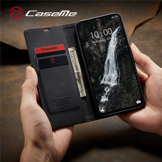 Vỏ Kinh Doanh Cho Redmi Note 14 Pro + 13 12 11 10 9 8 Pro Plus CaseMe Thương Hiệu Flip Stand Bao Da Ví Đựng Thẻ