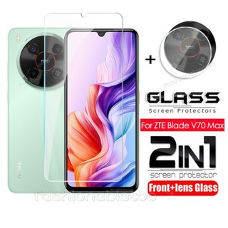 Phim Kính Cường Lực Bảo Vệ Màn Hình 2 Trong 1 Cho ZTE Blade V70 Max Design V70Max V70Design V 70 BladeV70Max BladeV70Design Camera Sau Ống Kính Bảo Vệ Full Cover Phim Trước
