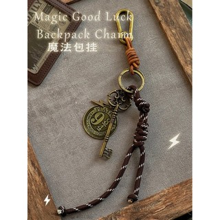 Túi Ma Thuật Quyến Rũ Bộ Dây Da Retro Kim Loại Cá Tính Móc Khóa Harry Potter Ngoại Vi Mặt Dây Chuyền