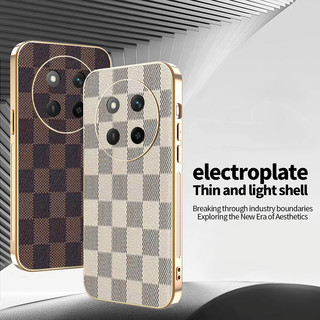 Ốp Lưng Cho Honor X9C Hạt Kiểm Tra Sang Trọng TPU Mạ Điện Cạnh Vỏ Điện Thoại Chống Sốc
