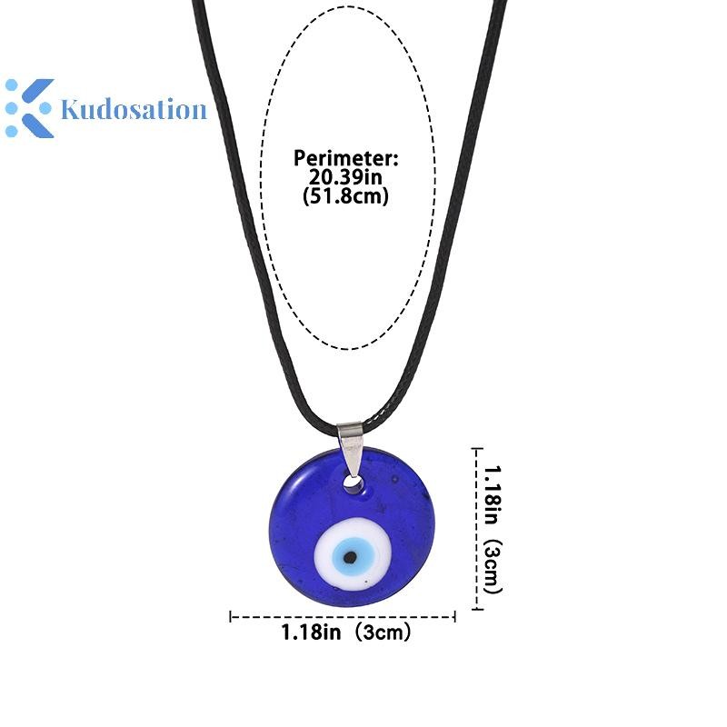 Kudosation Quỷ Mặt Dây Chuyền Vòng Cổ Dành Cho Nữ Ngôi Sao Trái Tim Tròn Kính Xanh Ten Xương Đòn Dây Chuyền Vintage Trang Sức Phụ Kiện
